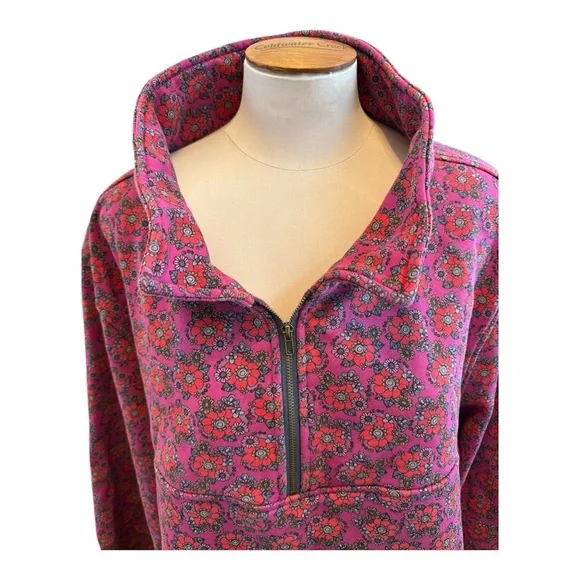 Natural Life Vibrant Floral Pullover/ Quarter Zip - Picture 3 of 6